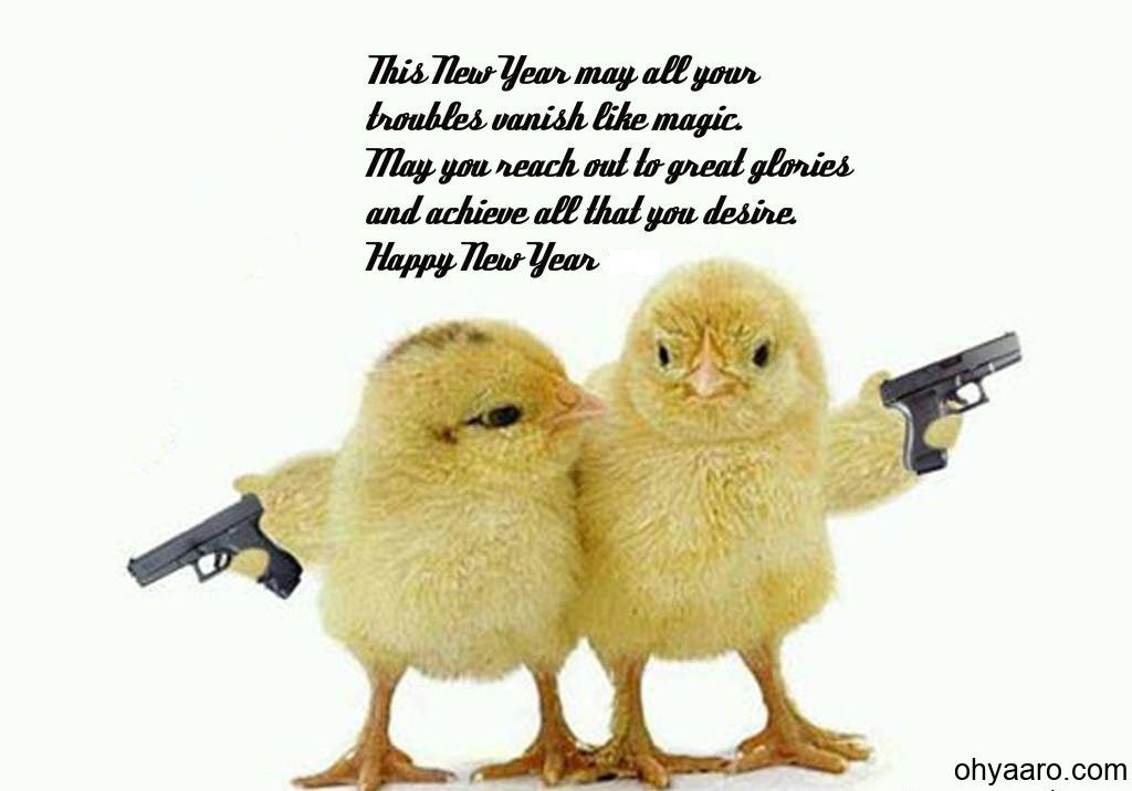 Funny New Year Wishes with Images - Oh Yaaro
